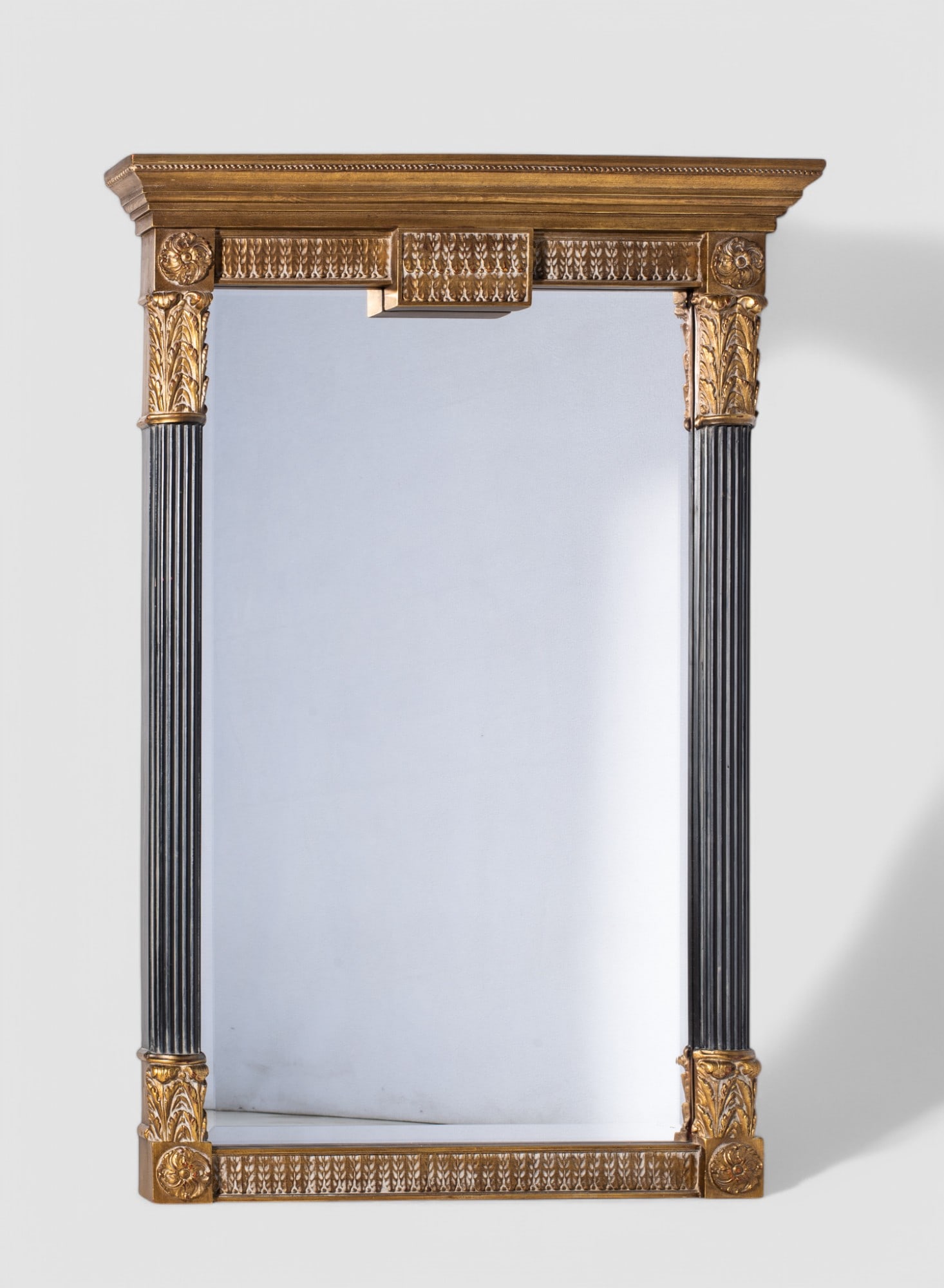 Carved Neoclassical Gilded & Ebony Mirror (1 of 4)