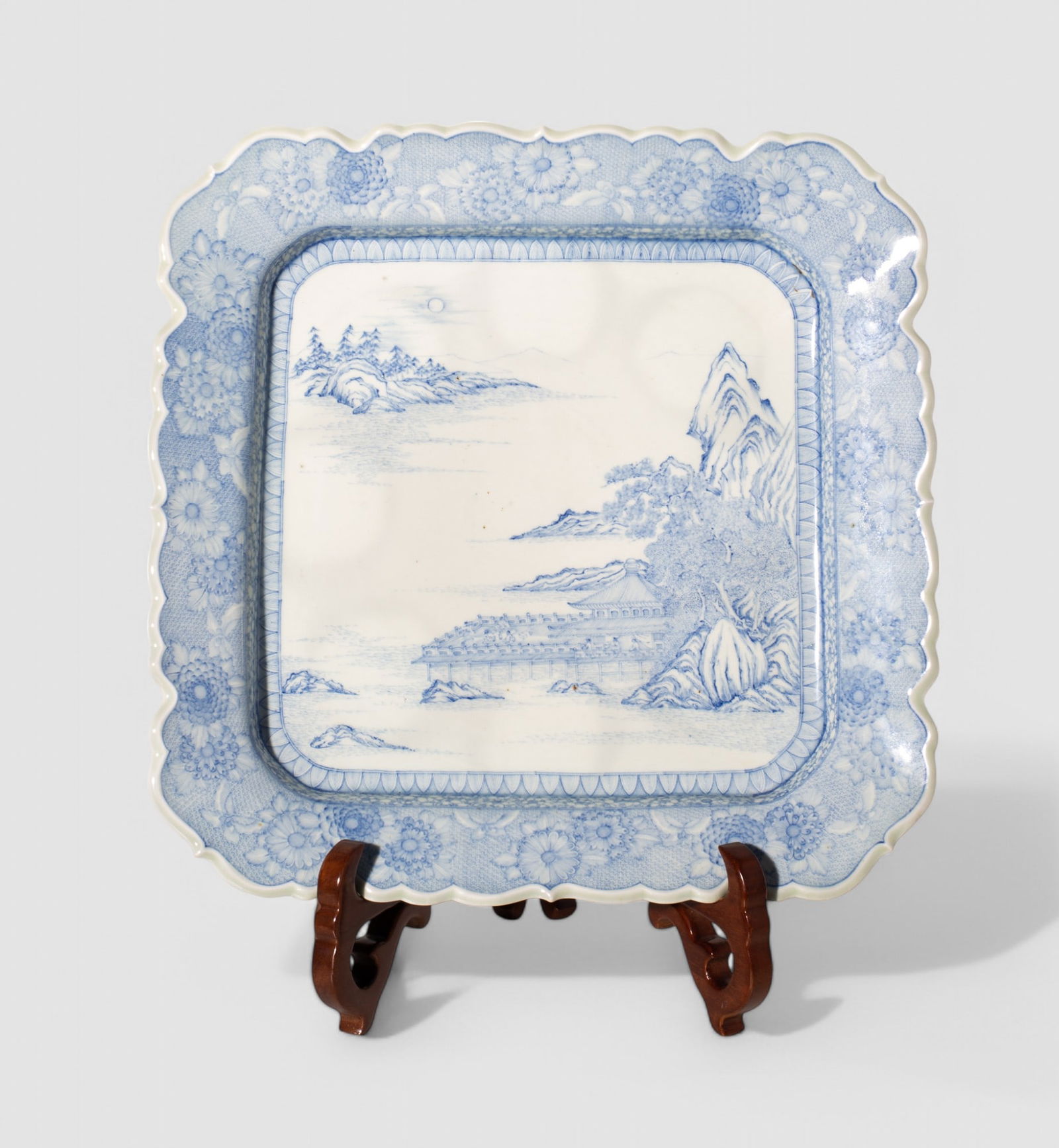 19th Century Japanese Canton Square Charger and Stand (1 of 5)