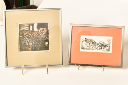 Signed Cat and Bengals Tiger Lithographs