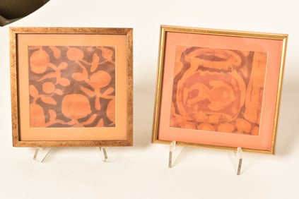 Two Modernist Batik's on Silk