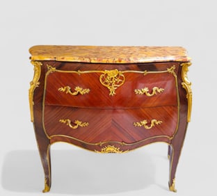 19th Century Louis XV Style Marble Top Commode