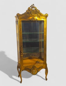 19th Century Giltwood Carved & Painted Display Cabinet