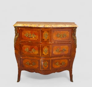 French Late 19th Century Marquetry Commode