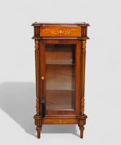 20th Century Mahogany Inlaid Curio Cabinet