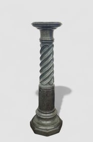 19th Century Continental Green Marble Pedestal