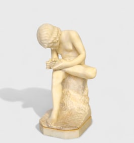 19th Century Italian Marble Stature of Boy with Thorn