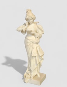 19th Century Victorian Marble Sculpture of Lady Reading