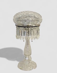 American Brilliant "Harvard" Cut Glass Lamp