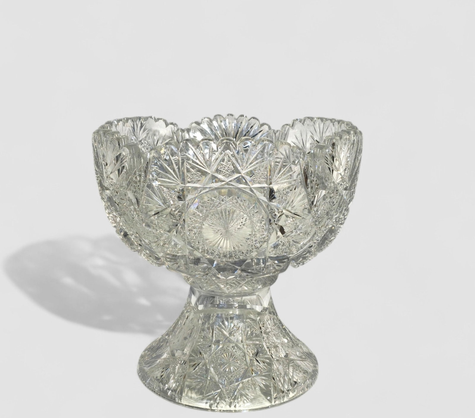 American Brilliant "Harvard" Cut Glass Punch Bowl & Cups (1 of 8)