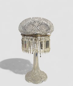 American Brilliant Cut Glass Mushroom Lamp