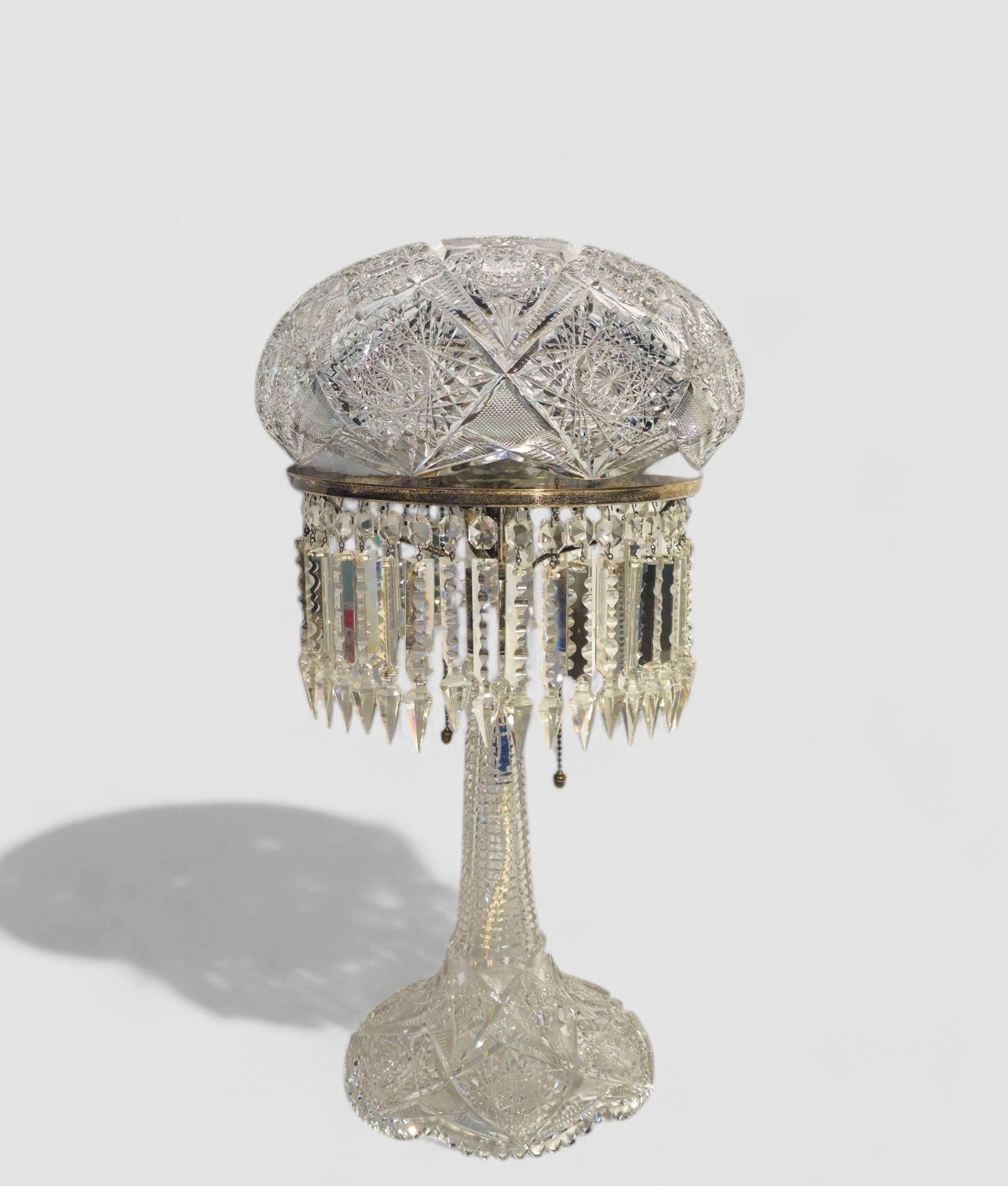 American Brilliant Cut Glass Mushroom Lamp (1 of 9)