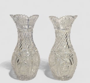 American Brilliant Cut Glass Vases