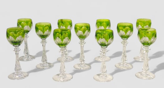 French Cut to Clear Emerald Green Wines