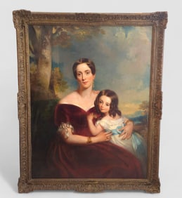 19th Century Oil, Mother & Child