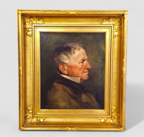 19th Century Portrait of Gentleman Signed GG Peabody