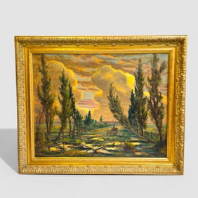 John H. Ramm (1879-1948)(CA) Oil "Evening After Rain"