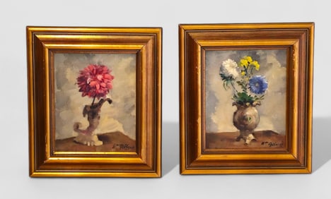William E. Gebhardt (1907-1975)(OH,FL) Oil, Still Life Floral Vases