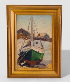 George Melnik (20th Century)(USA) Oil "Provenetown, Summer 1940"