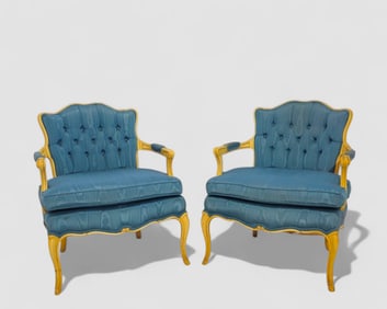 Italian Provincial Carved Lounge Chairs