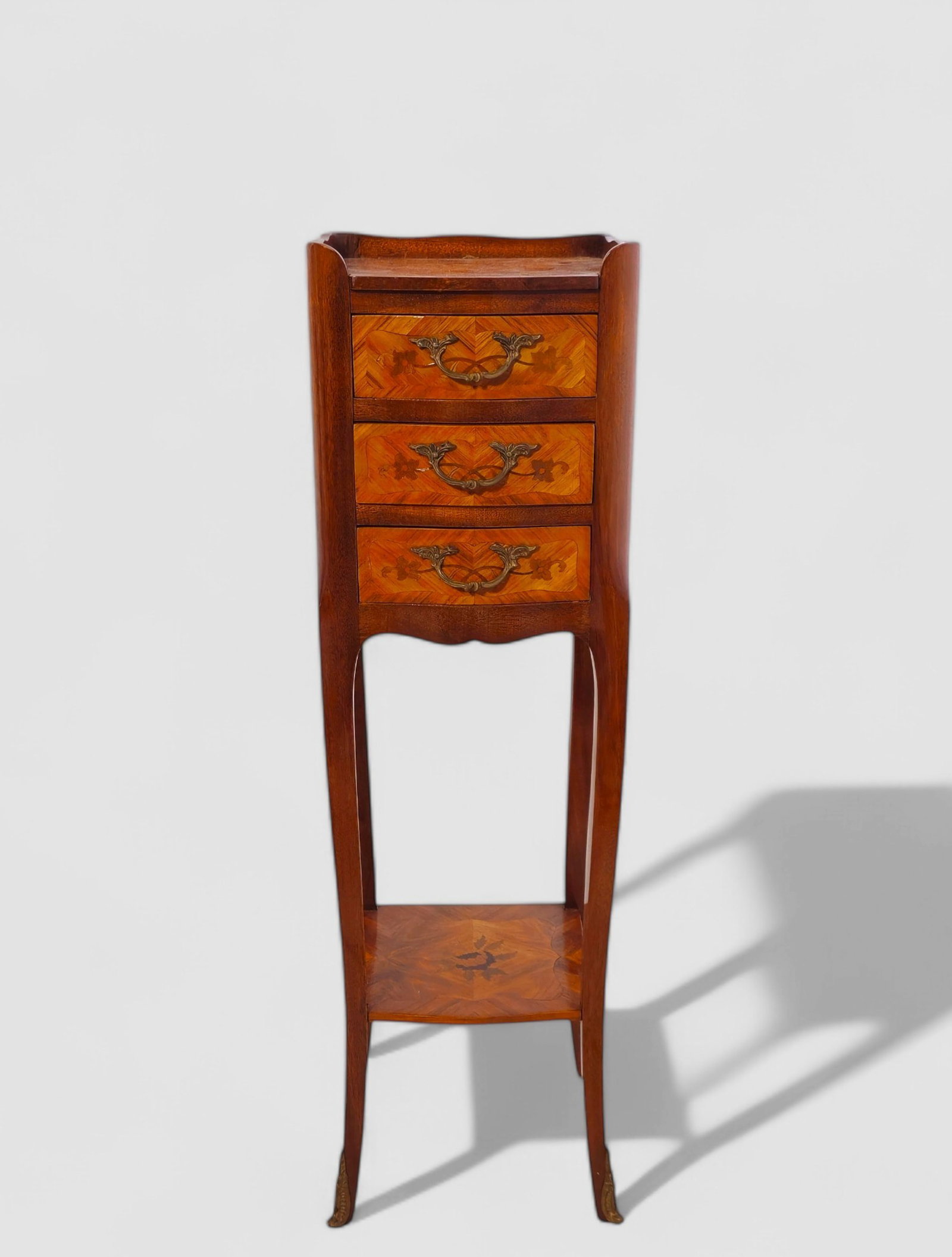 Early 20th Century French Louis XV Rosewood Marquetry Inlaid Stand (1 of 16)