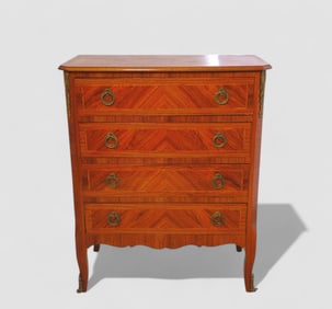French Rosewood Chest with Bronze Ormolu's