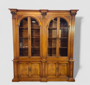Romweber Walnut Lighted Display Cabinet