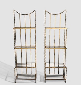 Unusual Four Tier Gold Metal Plant Stands