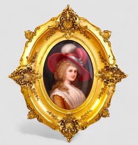 KPM Porcelain Plaque "Duchess of Yarburough Gainsborough"