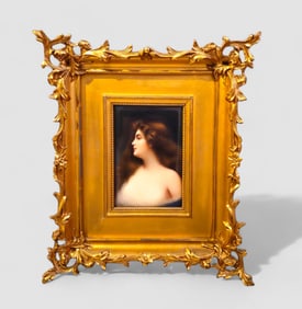 KPM Porcelain Plaque Sensual Young Woman Signed Wagner
