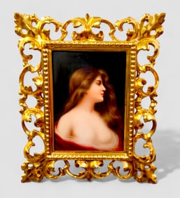 KPM Porcelain Plaque Portrait of Erbluth Signed Wagner