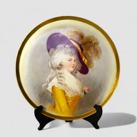 German/ Austrian/ Bohemian Porcelain Plaque Georgianna Cavendish Duchess of Devonshire