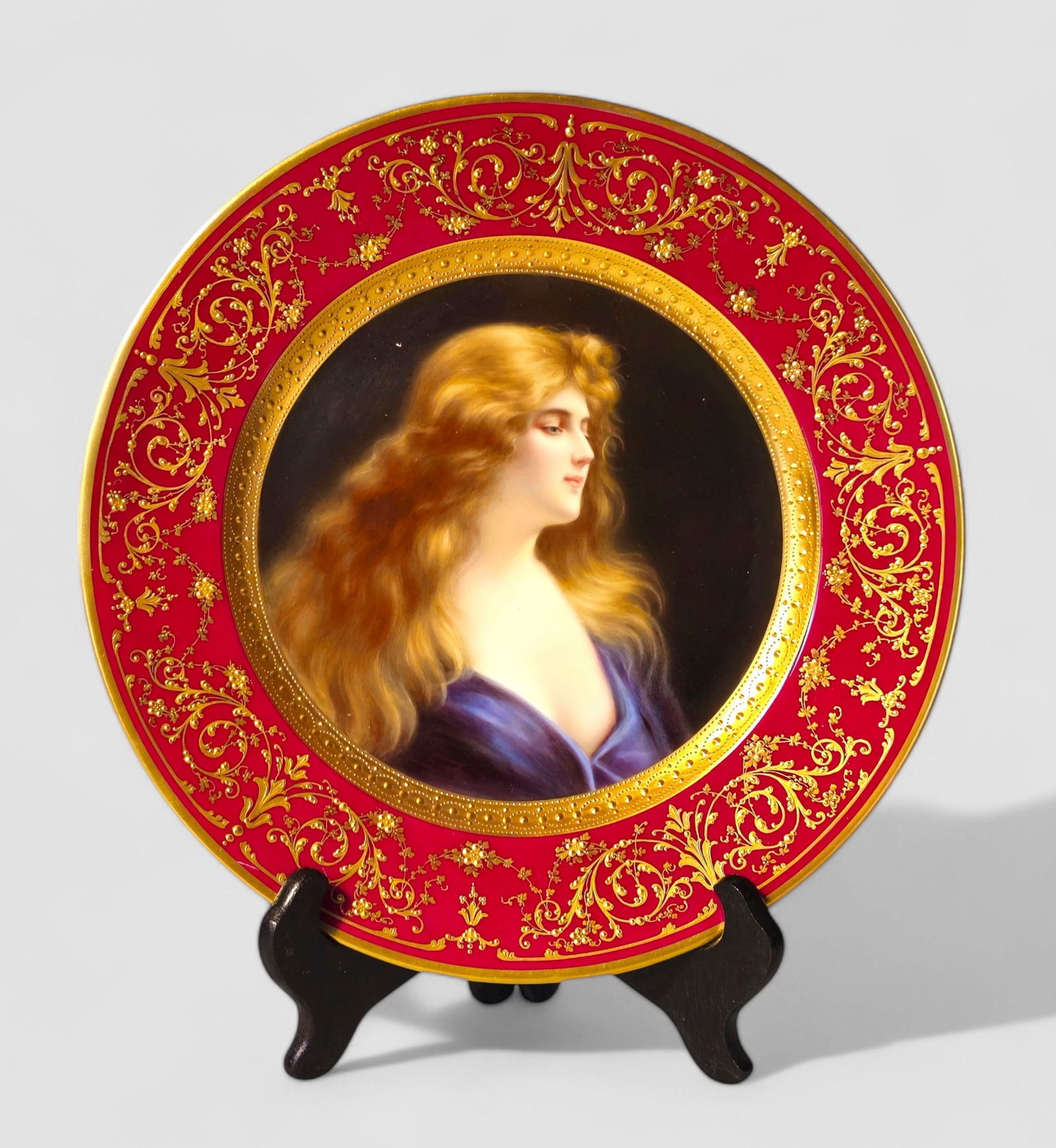 Lenox Porcelain Portrait Plate, Attributed to Bruno Geyer (1 of 6)