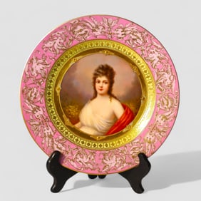 German/ Austrian/ Bohemian Porcelain Plate  French Beauty
