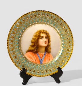 19th Century Royal Vienna Porcelain Plate Signed Wagner