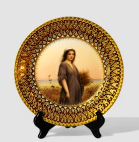German Porcelain Portrait Plate "Ruth"