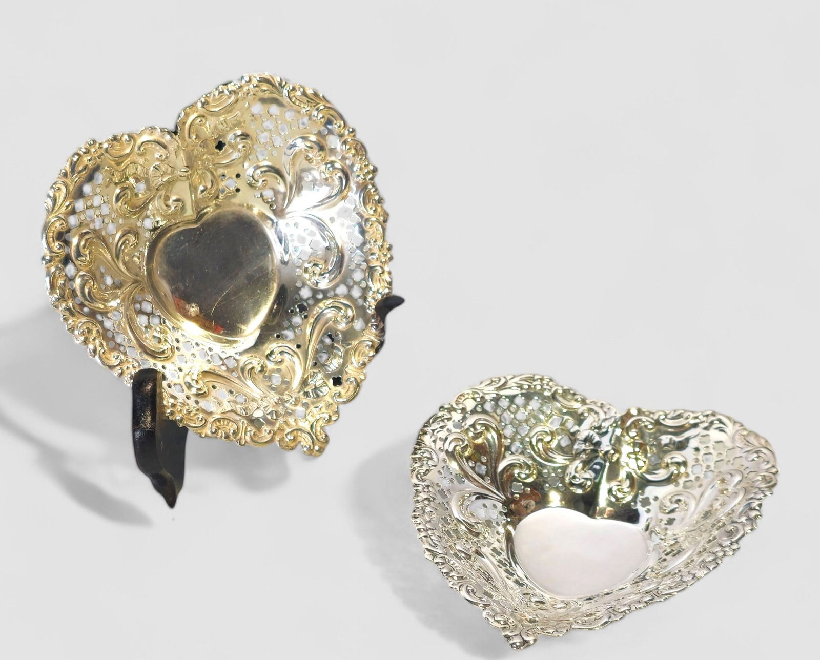 Gorham Sterling Silver Pierced Footed Heart Dishes, #956 (1 of 7)