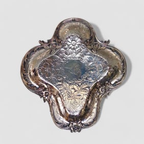 Rare Art Nouveau Quadra form Sterling Silver Tray