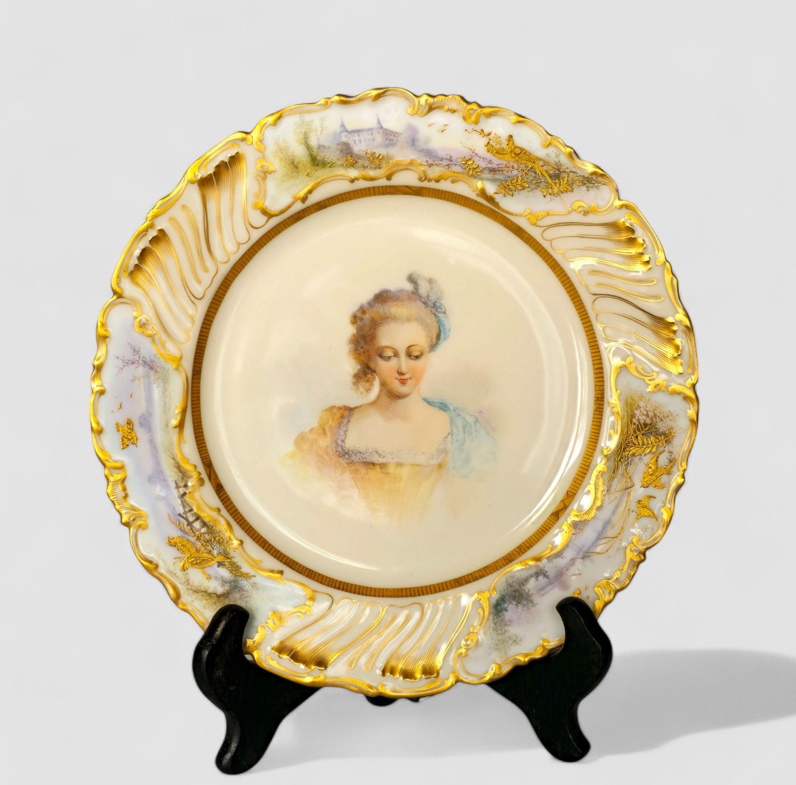 19th Century Sevres Porcelain Portrait Plate with Scenic Border (1 of 7)
