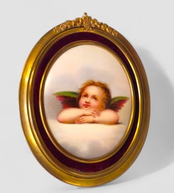 Miniature Berlin Plaque of Angel After Raphael
