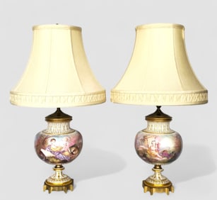 Sevres Style Porcelain Table Lamp