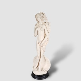 After Sandro Botticelli (1445-1510)(Italy) Marble Sculpture, "Birth of Venus"