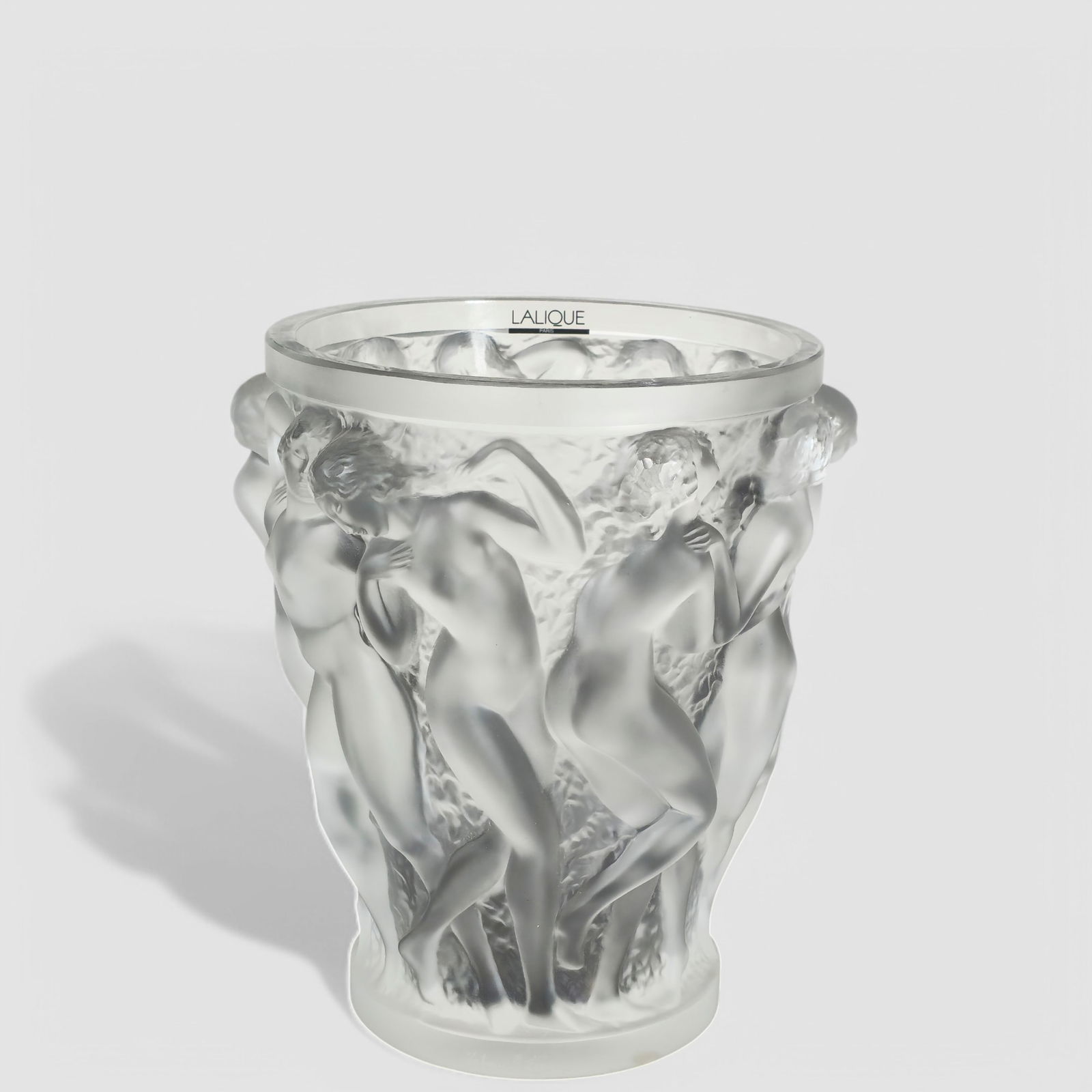 After Rene Lalique French Crystal "Bacchantes" Vase (1 of 9)