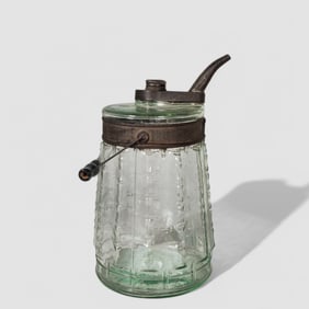 19th Century Oil Canister with Spout & Handle