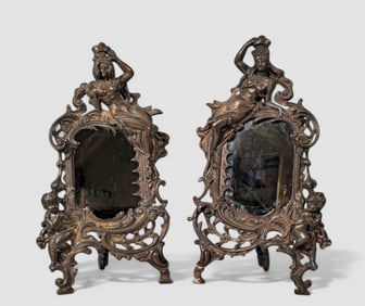 Art Nouveau Cast Figural Mirrors