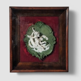 German Volkstedt Jasperware Plaque