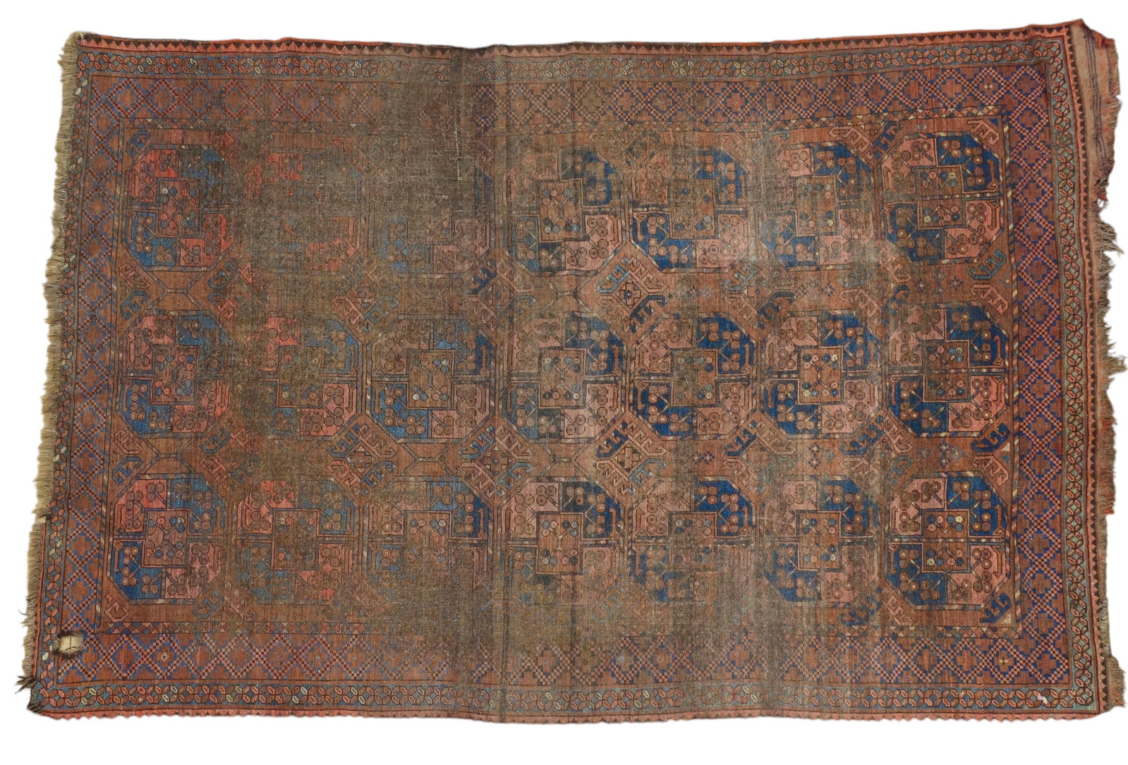 Antique Persian Area Rug: Antique Persian Area Rug, circa 1920's. All over geometric and garden design over a rust field. 6' 8" x 10' x 2"