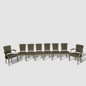 French Louis XV Fauteuils Dining Chairs