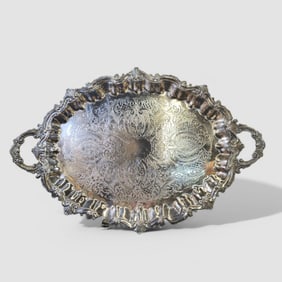 Sol Goldfeder Silver on Copper Double Handled Tray