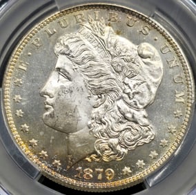 1879-S Morgan Silver Dollar MS 64 CAC Toned