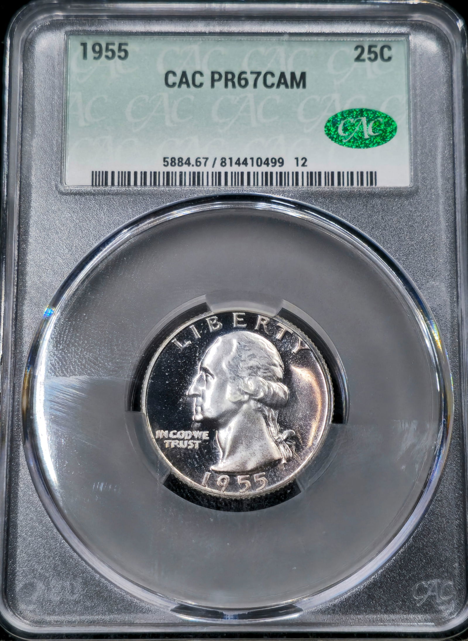 1955 Washington Silver Proof Quarter PR 67 CAM CAC (1 of 6)